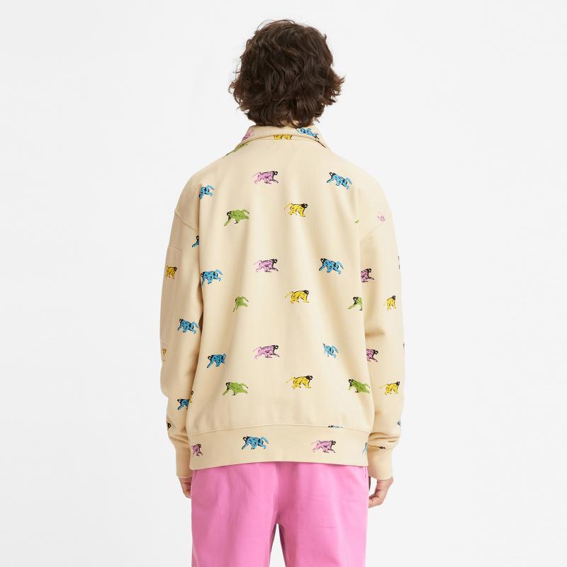 Levis Printed Knit Long Sleeve Polo Shirt Men Tops Multicolor A1012-0001