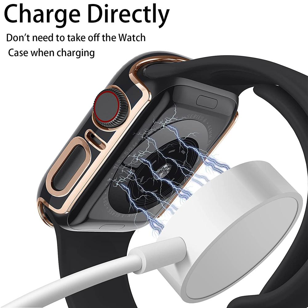 Cover For Apple Watch Case 45mm 41mm 44mm 40mm 42mm Accessories Tempered Glass Screen Protector iWatch Series 9 7 8 5 6 SE 3 4