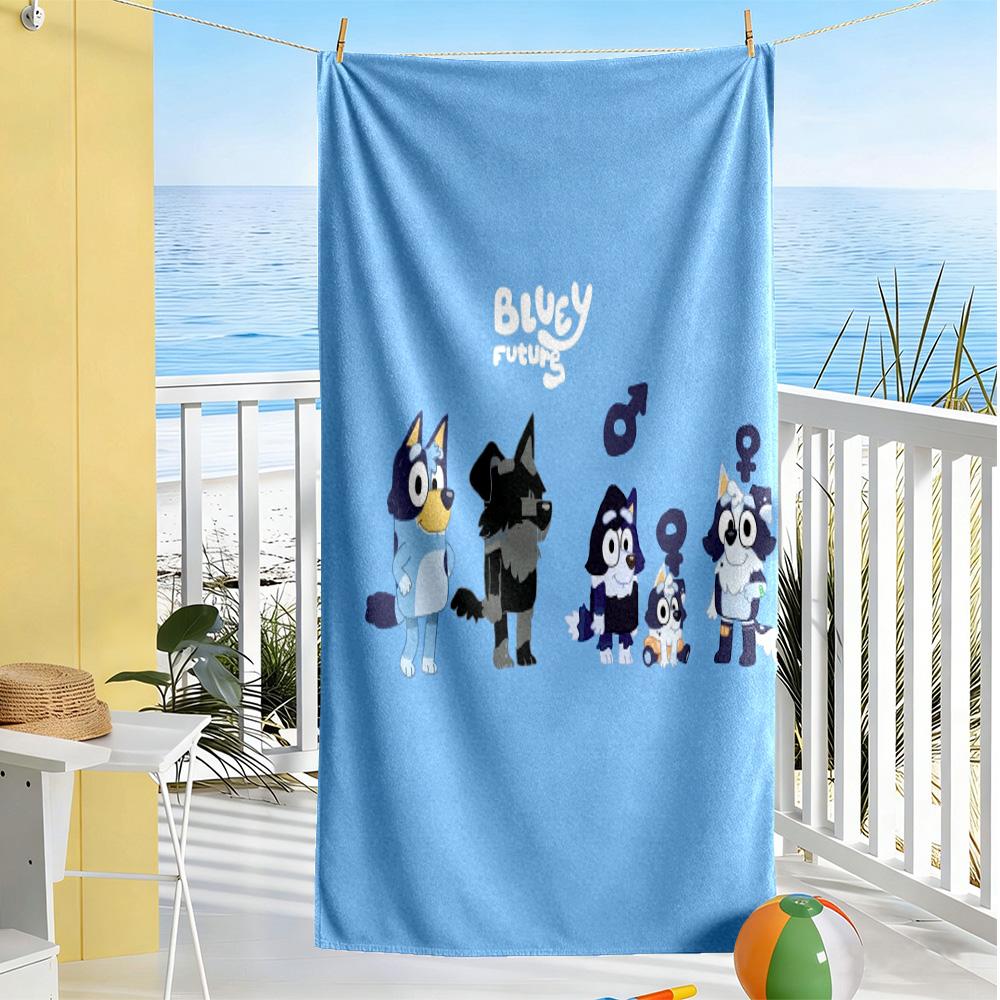 Bluey Bingo Adventure Beach Towel Quick-Dry Soft Microfiber Comfortable Lightweight