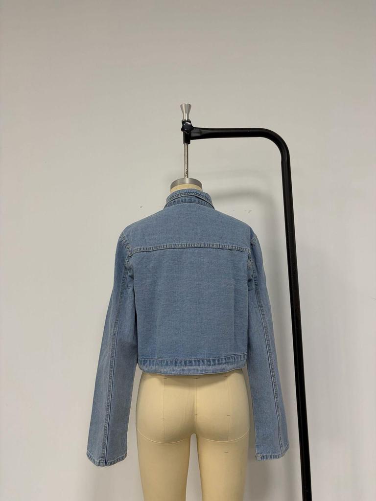 European Lapel Casual Women's Denim Jacket