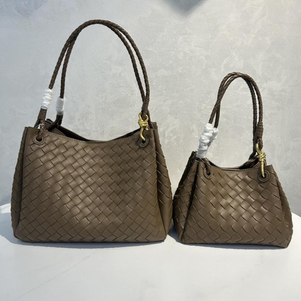 2025 New leather women's bag fashion classic woven bag butterfly buckle parachute shoulder oblique span bag