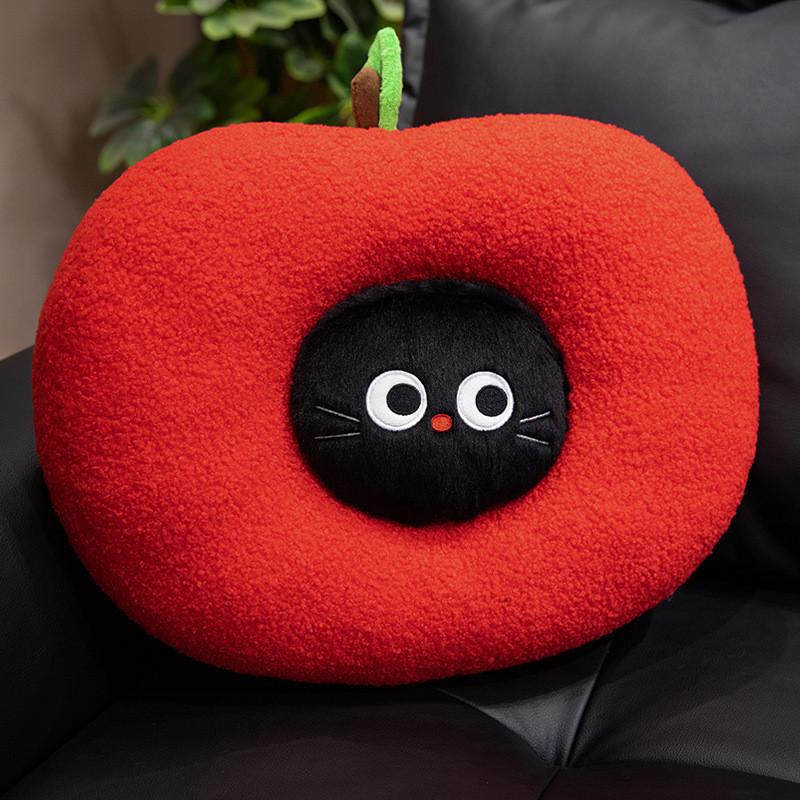 

Apple Cat Plush Pillow Cartoon Soft Short Pile Dreamy Throw Pillow For Kids And Teens красный