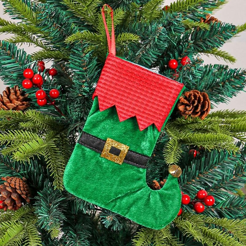 Festival Spotted Christmas Stockings Christmas Gathering Essential Stylish Hanging Stockings with Adjustable Belts