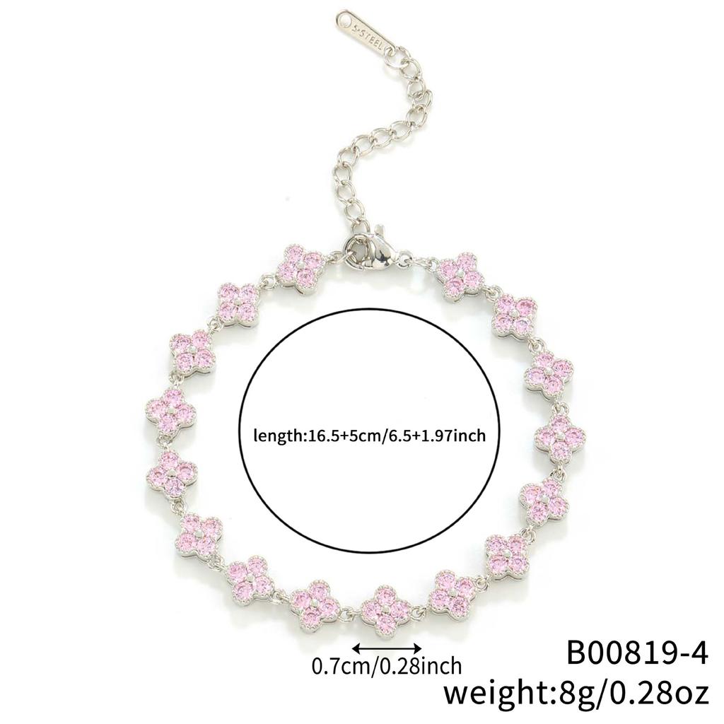 Hot-selling, Four-leaf Clover Bracelet Shein Popular Color Zircon European and American Fashion Design Luxury Jewelry