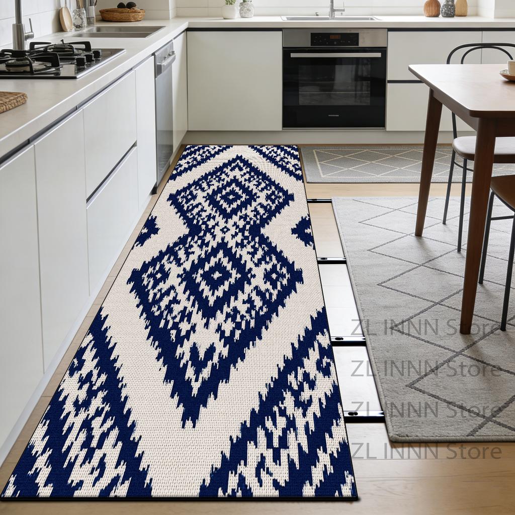 Navajo Geometric Kitchen Runner Carpet Luxury Decoration Living Room Long Rug Customizable Bedroom Bedside Washable Soft Mats