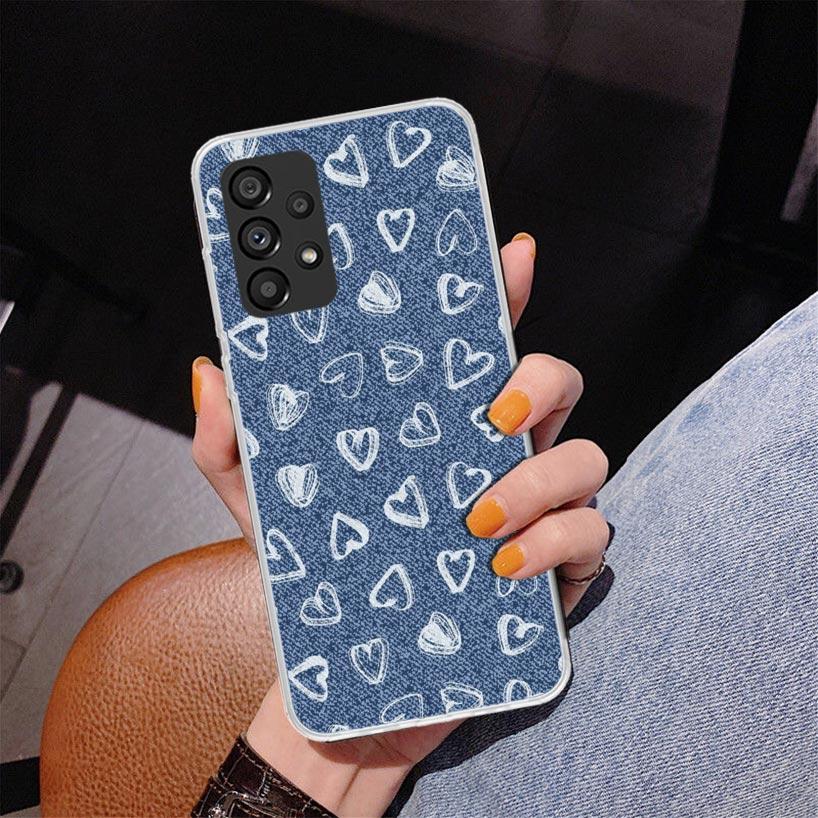 Jeans Cowboy Denim Printed Phnoe Case for Samsung Galaxy A17 A37 A57 A16 A26 A36 A56 A15 A14 A13 A55 A54 A53 A35 A34 A33 A25 A24