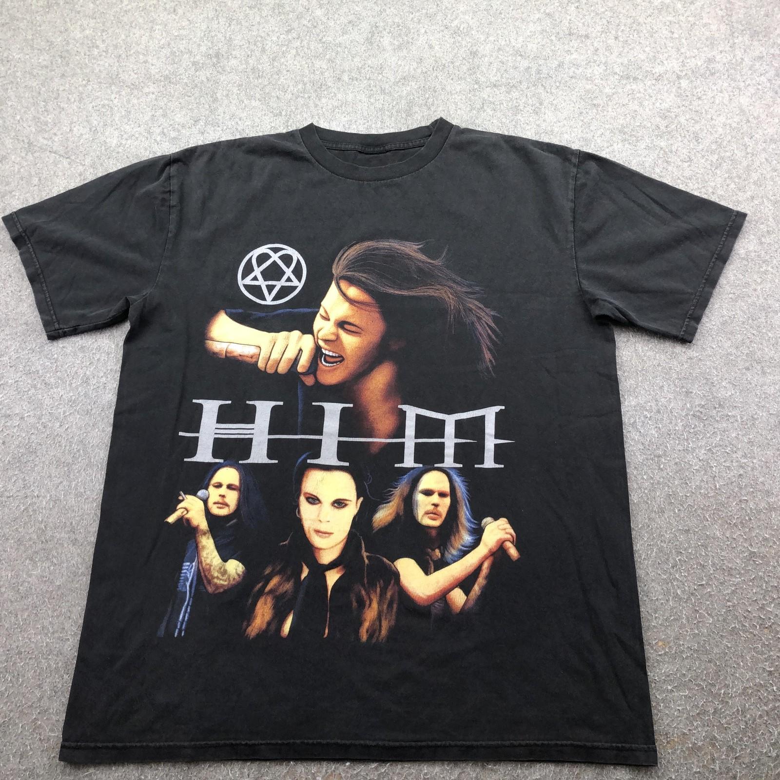 Vintage HIM Shirt Mens Large Black Band Graphic Heartagram Rock Love Metal Music Unisex T-Shirt XXXXL