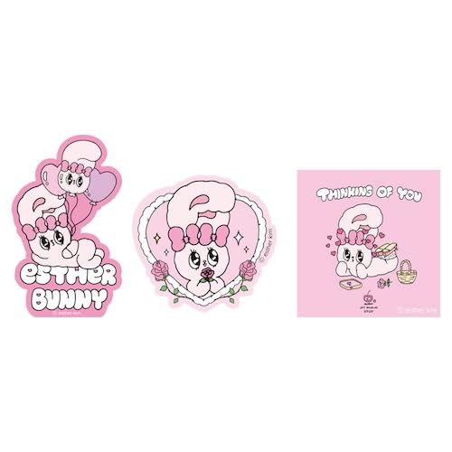 Tees Factory Esther Bunny Clear Sticker Set Ribbon Bunny EB-5546802RB