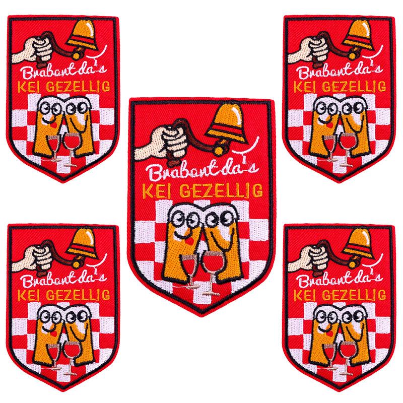 5pcs Wholesale Brabant Carnival Embroidered Patches Iron On Patch For Clothing Sew Netherland Patches On Clothes Decoration 