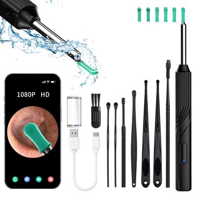 Outil de Nettoyage Retire-Cérumen Endoscope Auriculaire avec Mini Caméra Chargement USB C Cure-Oreilles Set de Soins de Santé pour iPhone Android Meilleur Cadeau