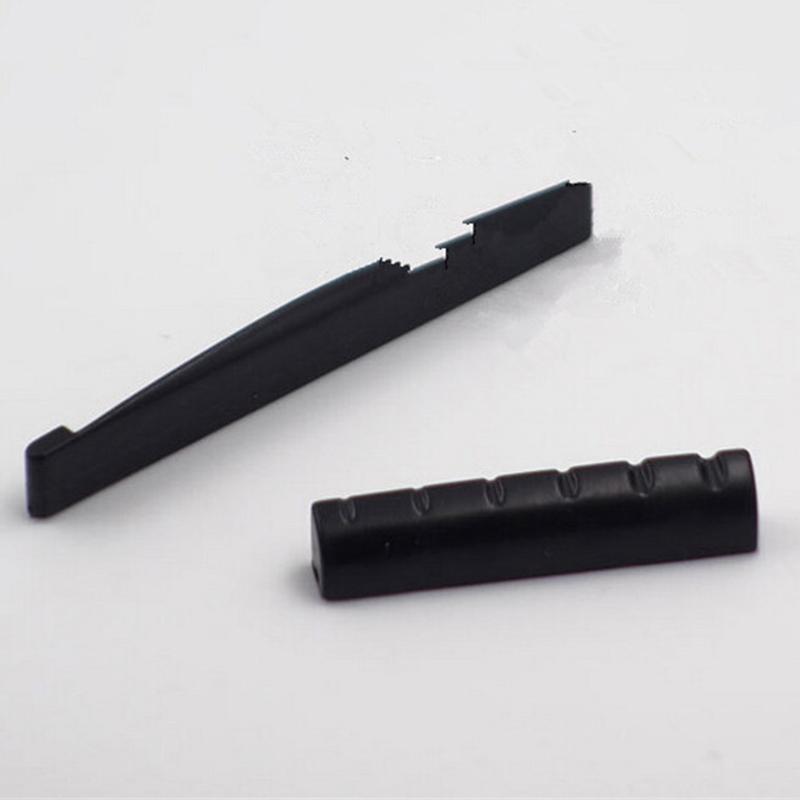 GuitarIvory Buffalo Bone Bridge Saddle And Slotted Nut For 6 String Acoustic