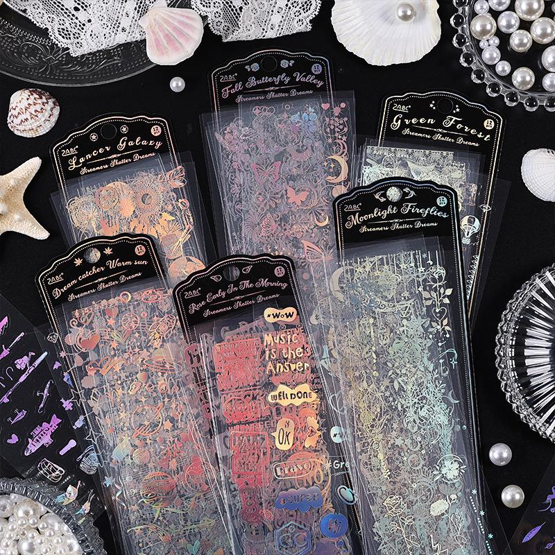 

Yuezhen Cross-Border Laser Cut Waterproof PET Sticker Pack