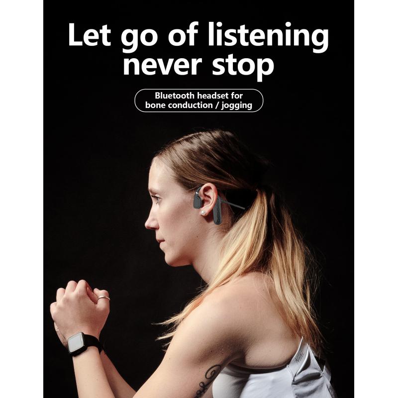 Bone Conduction Headphones Bluetooth 5.0 Wireless Not In-Ear Headset Waterproof Sport Earphone Ear
