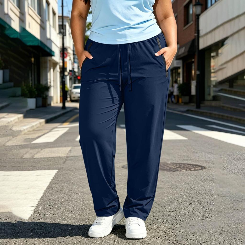 Women's Plus Size Quick-Dry Workout Pants Loose Fit Casual Joggers for Running, Gym, Yoga