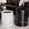 Elegante Pattumiera in Marmo con Coperchio, Doppio Strato per Soggiorno, Camera da Letto o Bagno - Grande Capacità