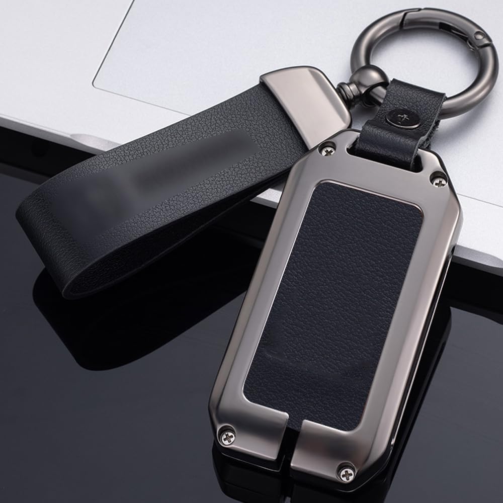 Ontto Honda Smart Key Case, Key Cover, Key Holder, Aluminum Alloy + Leather, Suitable