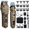Professional Stainless Steel Hair Clipper - IPX7 Waterproof Trimmer with 0.8-2mm Taper Control & 8 Guide Combs
