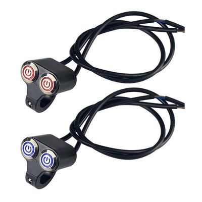 Motorcycle Headlight Hazard Brake Light Switch Replacement 7/8in Aluminum Handlebar Double Control Button Switch