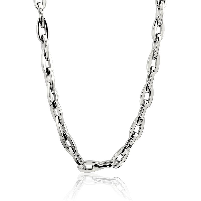 New Fashion Minimalist 18K Gold Plated Silver Stainless Steel Link Chain Necklace for Women Trendy Jewelry Wholesale