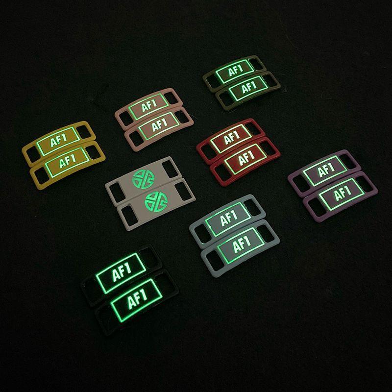 Luminous Shoelaces Buckle AF1 Glowing Metal Lock for Shoelace DIY Lace Shoe Footwear Decoration Sneaker Decorations Accessories