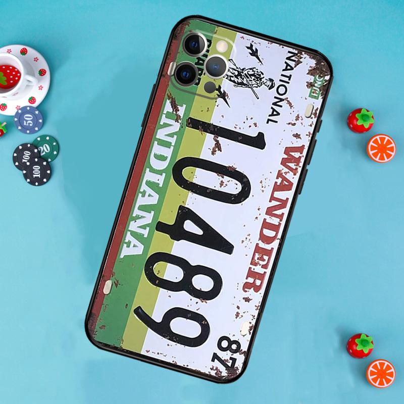 Retro Vintage License Phone Case For iPhone 17 Air 16 15 14 13 12 11 Pro Max 12 13 Mini 15 16 Plus 16e Cover Funda