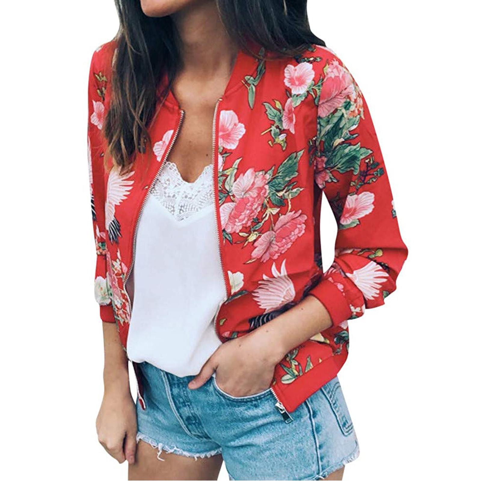 

Женская модная повседневная куртка на молнии с длинными рукавами и принтом, верхняя куртка XL