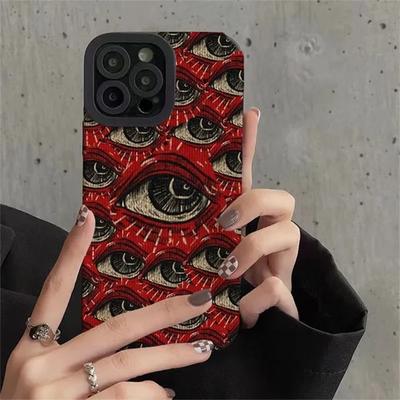 Spooky Scary Red Eye Pattern Soft Phone Case For iPhone 16 15 14 12 11 13 Pro Max 14Plus 12 13 Mini 7 8 Plus X XS Max XR Back Cover