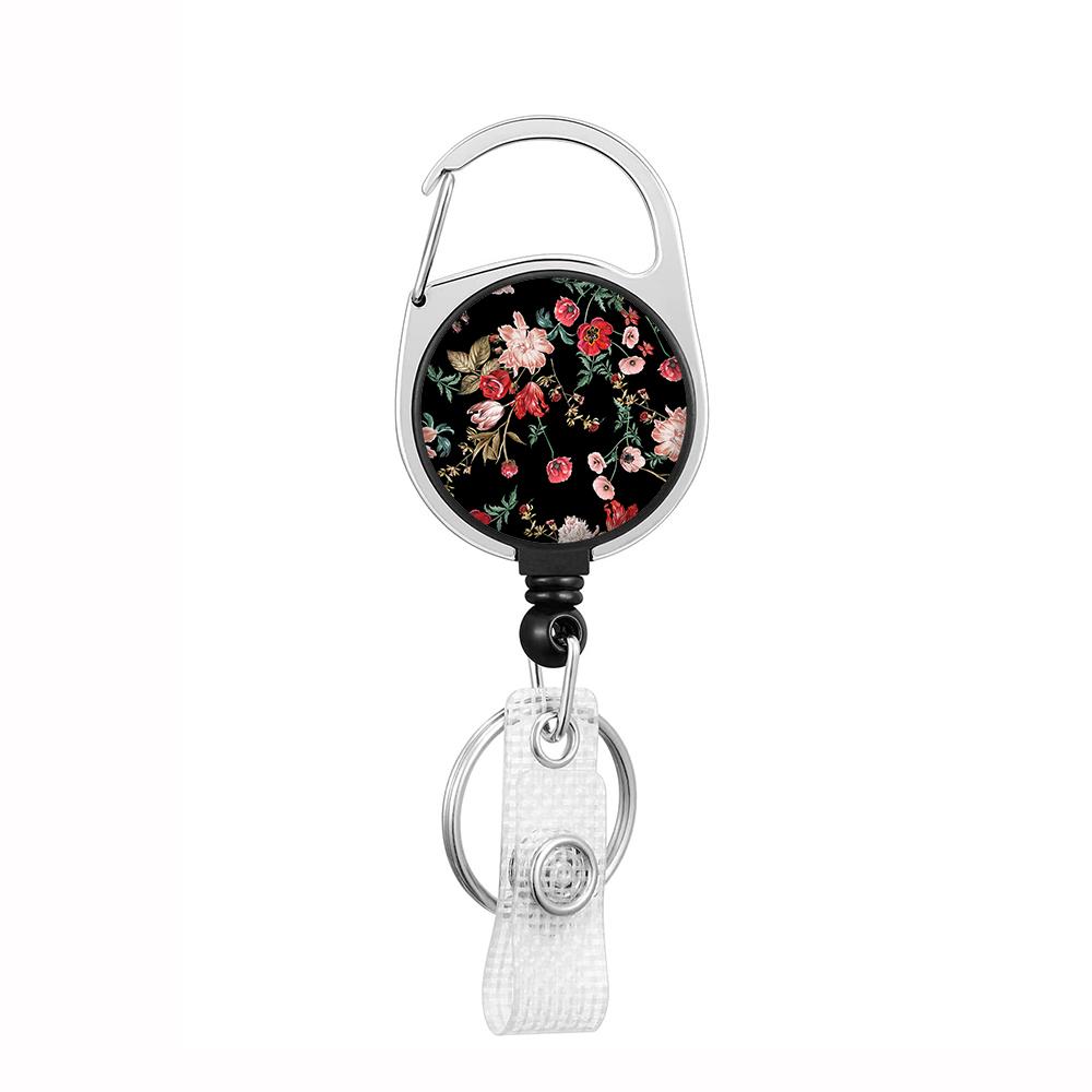 Plant Flowers Clip Lanyards ID Badge Holder Porta Credencial Lanyards Keychain Badge Reel Nurse Retractable Wholesale