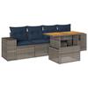 VidaXL Garden Lounge Set 5 Pcs with Grey Cushions Wicker, Outdoor Sofa Set, Corner Sofa Set 3327323