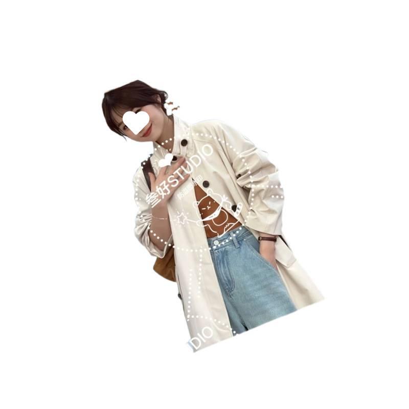 Mittellanger Trenchcoat für Damen - Petite Design, Stilvoll für den frühen Frühling & Herbst, Inspiriert von Korea & Japan, Lässig und Schick.