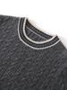 Women's Color Block Cashmere Short-Sleeve Round Neck Knit Pullover