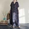 Summer Cotton and Linen Printed Loose and Simple Long Skirt, Women's Skirt Thin