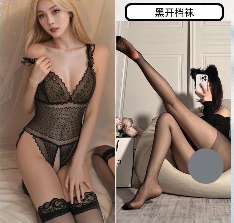 Sexy Underwear, Beautiful and Charming, Sexy Uniform Temptation Suit, One-piece Lace Transparent Pajamas, Free Open Style