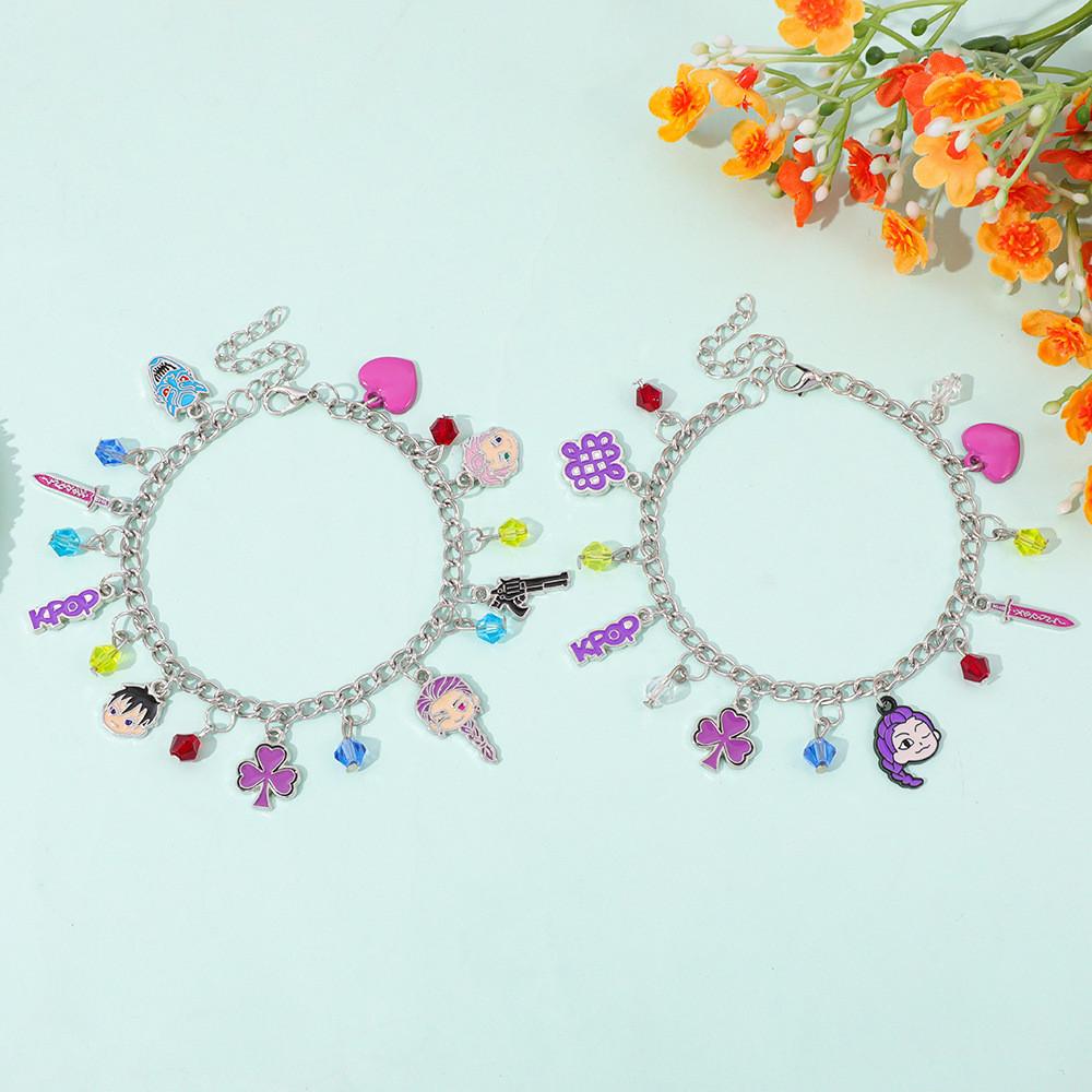 Bracelet Huntr X Personnage de dessin animé en alliage de zinc avec finition plaquée pour hommes et femmes Bijoux
