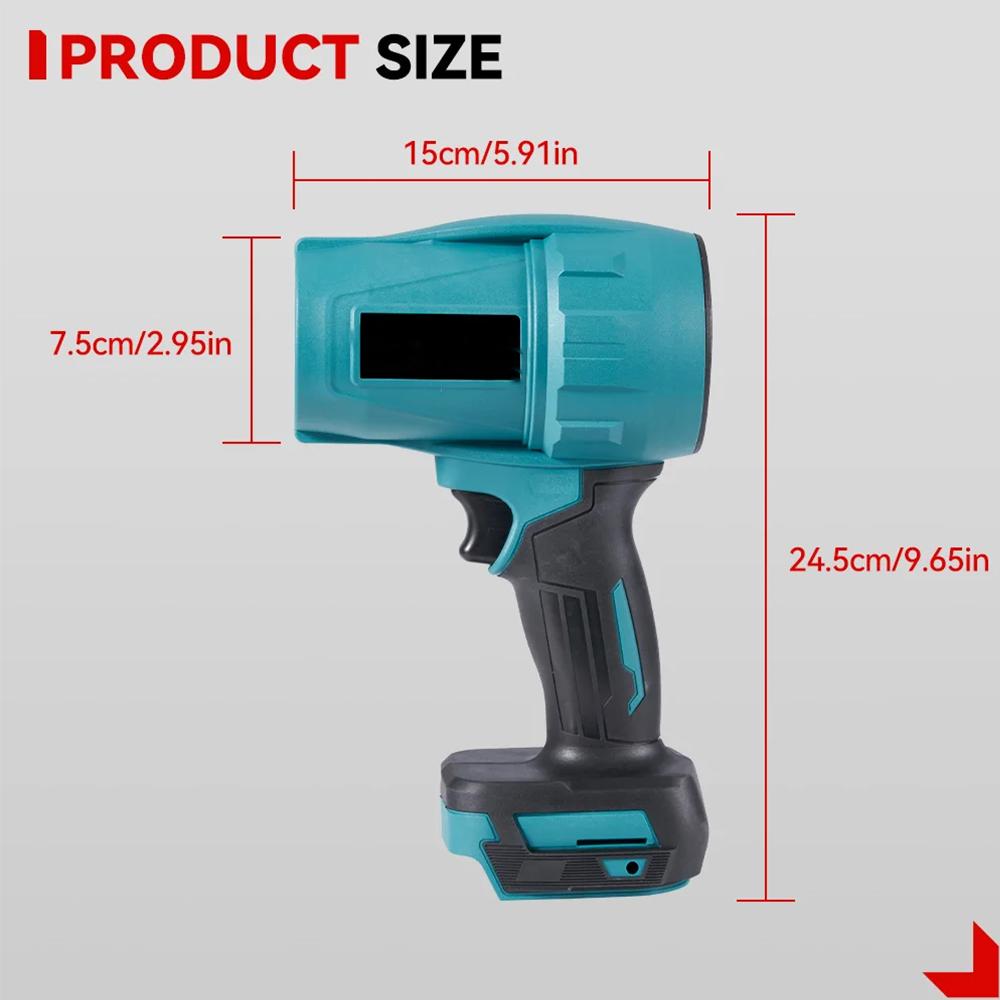 High Power Brushless Cordless Electric Turbo Fan Blowers Handheld Dust Blowing Tools Adjustable Speed With 2 Batteries And Pin