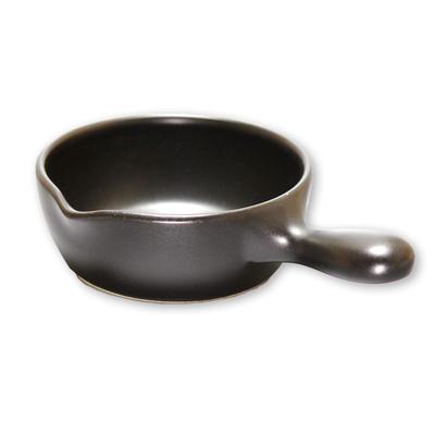 Color of Life Ahijo Pot Plate Skillet Stylish Black 12cm Small Heat Resistant Ceramic Microwave Safe Oven Safe Open Fire Safe Mankoyaki Made In Japan