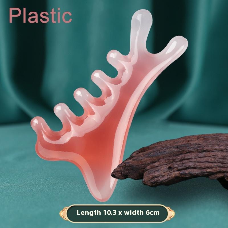 4-in-1 Scalp Massage Comb Meridian Resin Head Massager Unblocking Face Nose Massage Tool for Relaxation And Acupressure