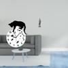 Silent Hanging Clock Cat Wall Quiet Movement Living Room Non Ticking Analog for
