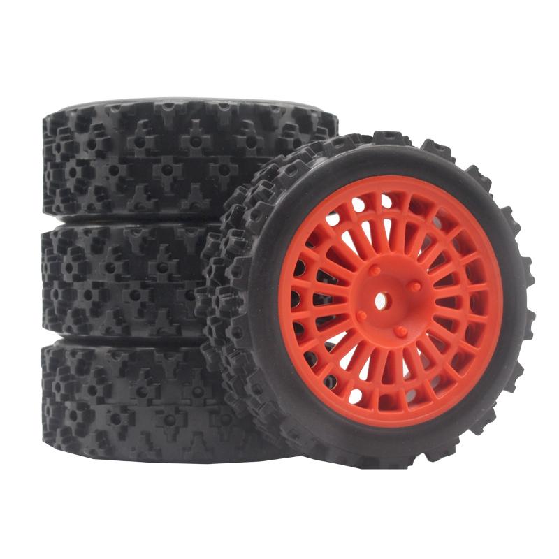 4pcs 70MM Rally Tires Rubber Tire Wheel Tyre for Tamiya XV01 XV02 TT01 TT02 PTG-2 1/10 RC Rally Racing Car Upgrade Parts