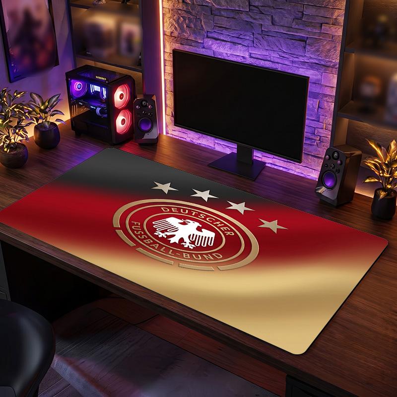 Germany Football Crest Mouse Pad, Extended Non Slip Rubber Desk Mat for Gaming Office Laptop Fan Gift