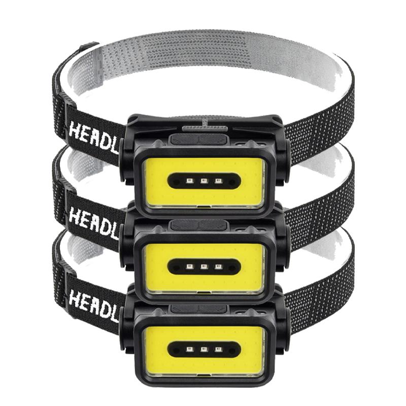 Super Bright Led Headlamp Portable COB Sensor HeadLight With 18650 Battery USB Rechargeable Head Flashlight For Fishing Camping