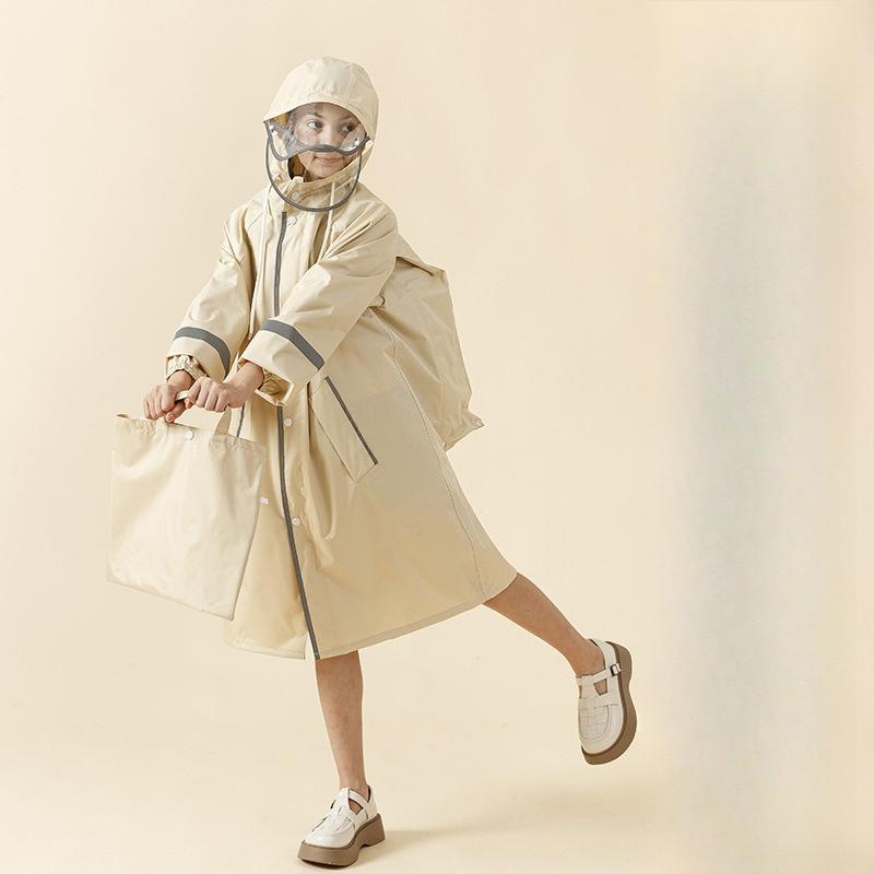 Trench Coat Children s Raincoat Thickened and Rainstorm-proof Full Body Poncho with Schoolbag Seat Student Raincoat 7XL