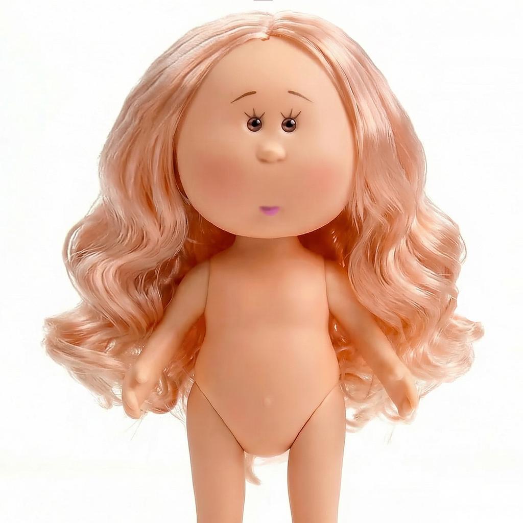Girls Toy Curly Hair 24Cm Bean Eye Vinyl Doll Dress Up Dark Skin Mia Potato Dolls Movable 24Cm Action Figure Body Children Gift