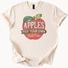 Apples Pick Your Own Fresh Cider Graphic T Shirt Retro Farm Orchard Apple Picking Fall Harvest Tee Country Fruit Shirt Gift Idea