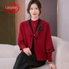 Langsha Mid-Aged Women's Autumn Knit Two-Piece Set