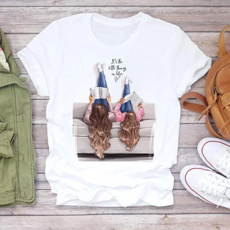 Mama Girl Graphic Print Women T Shirt Casual Harajuku Y2K Tops Tee Crewneck Short Sleeve Lady Clothes