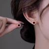 Wine red triangle atmosphere earrings for women