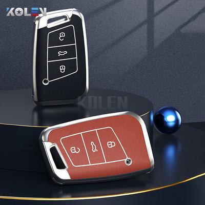 Tpu Leather Car Key Case Cover Protector Fob For Vw Volkswagen Passat B8 Magotan Golf For Skoda Kodiaq Superb A7 Accessories