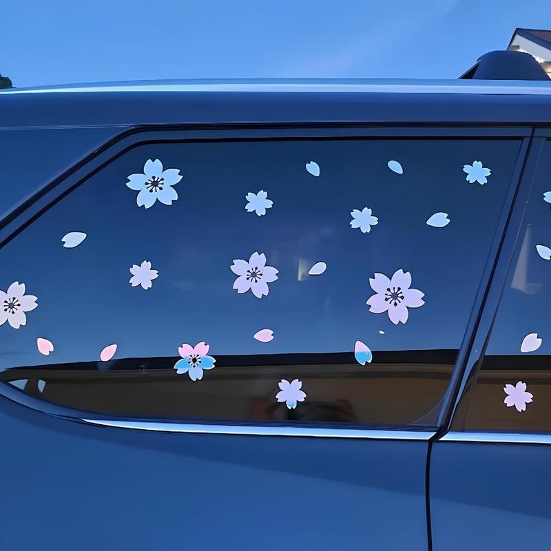 27 Stück Kirschblüten Autoaufkleber Sakura Decals Vinyl Wasserdicht Tuning Auto Zubehör für Windschutzscheibe Fenster Motorrad