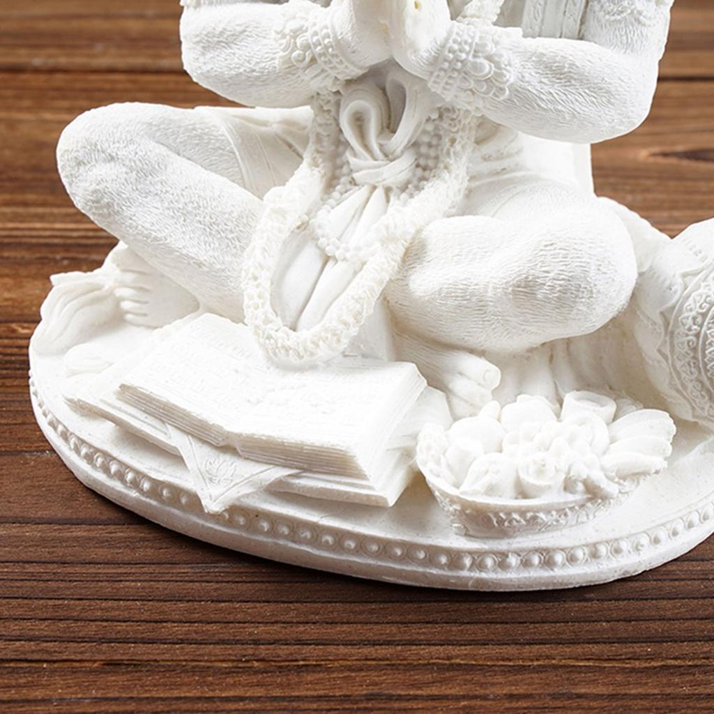 Meditating Buddhas Sculpture Resins Hanuman Statue Hindu God of Strength Figurine Spiritual Decors for Home and Office